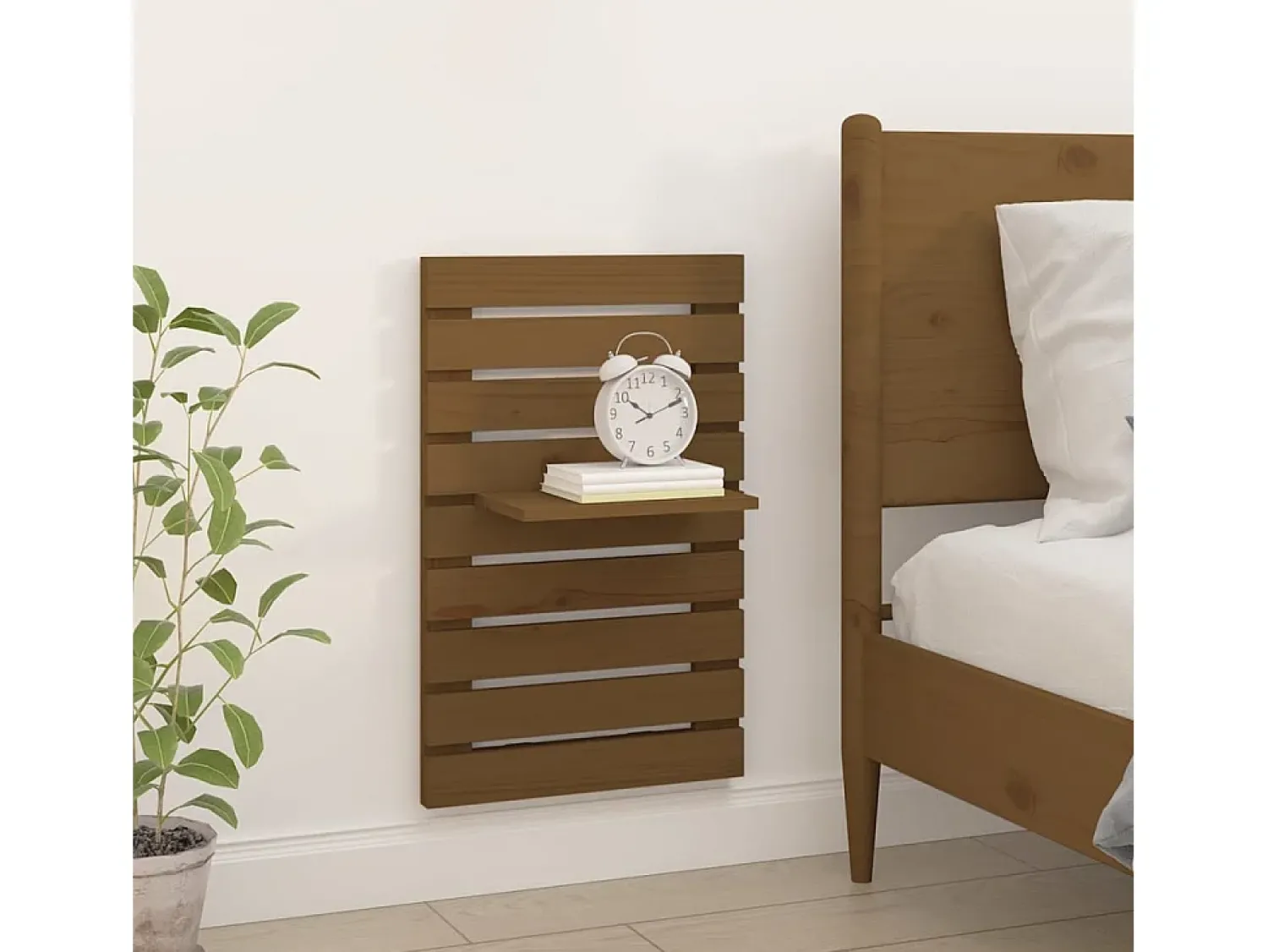 Prateleira* Prateleiras de montagem parede 2 pcs pinho maciço mel PT381139 Castanho