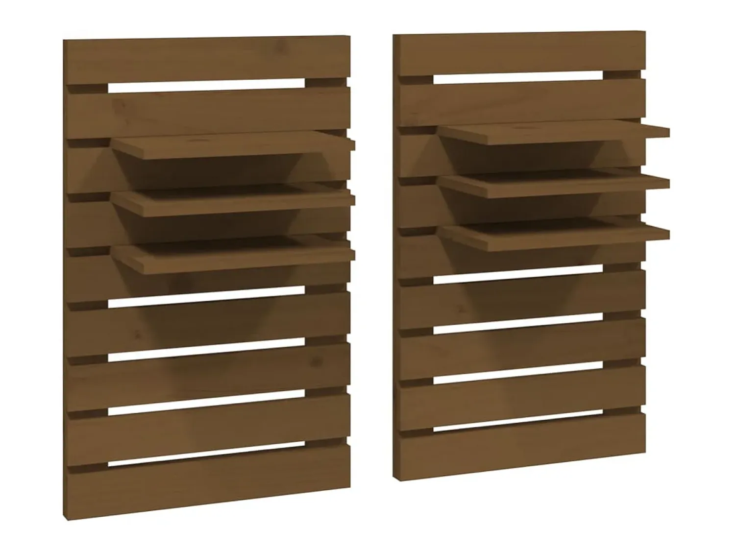 Prateleira| Prateleiras de montagem parede 2 pcs pinho maciço mel PT785318 Castanho