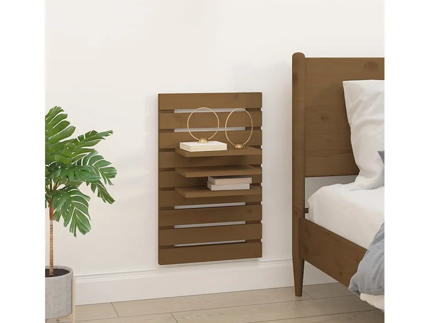 Prateleira| Prateleiras de montagem parede 2 pcs pinho maciço mel PT785318 Castanho