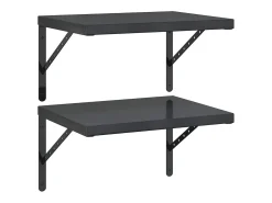 Prateleira*vidaxl Prateleiras de parede 2 pcs 50x40 cm aço inoxidável prateado Preto