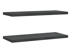 Prateleira| Prateleiras de parede 2 pcs 75x30x3 cm aço inoxidável prateado PT622633 Preto