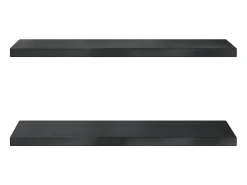 Prateleira| Prateleiras de parede 2 pcs 75x30x3 cm aço inoxidável prateado PT622633 Preto