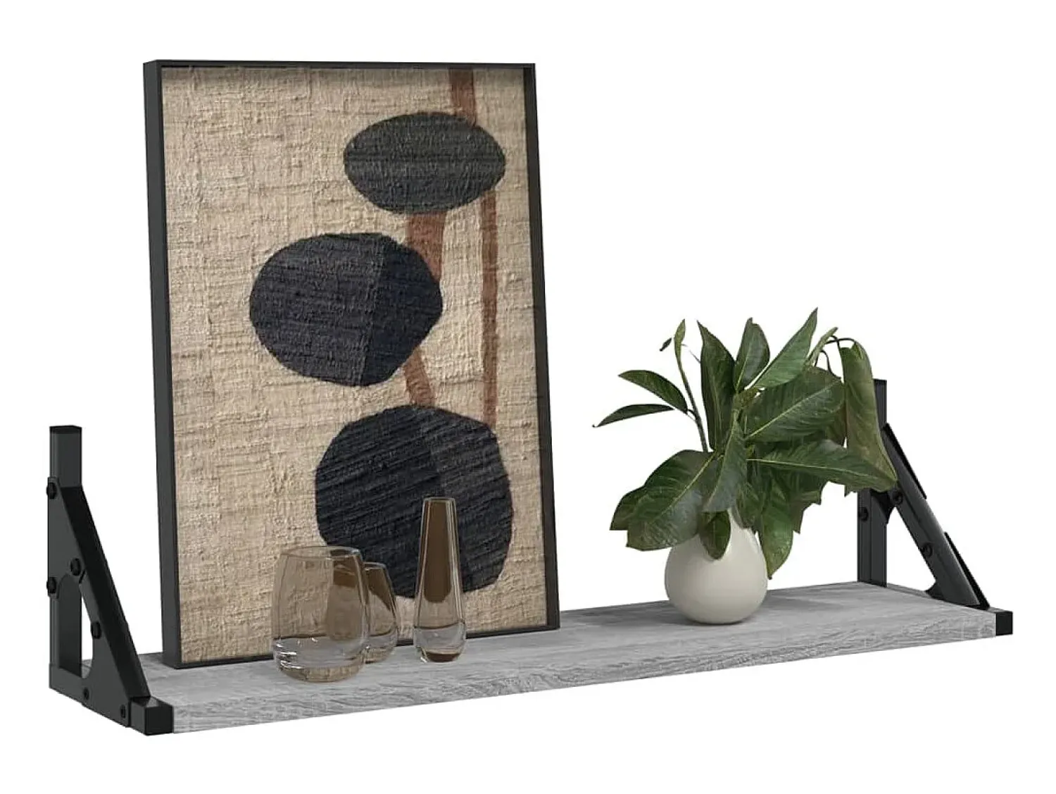 Prateleiras de parede 2 pcs 60x15x15,5 cm sonoma PT729055^ Prateleira