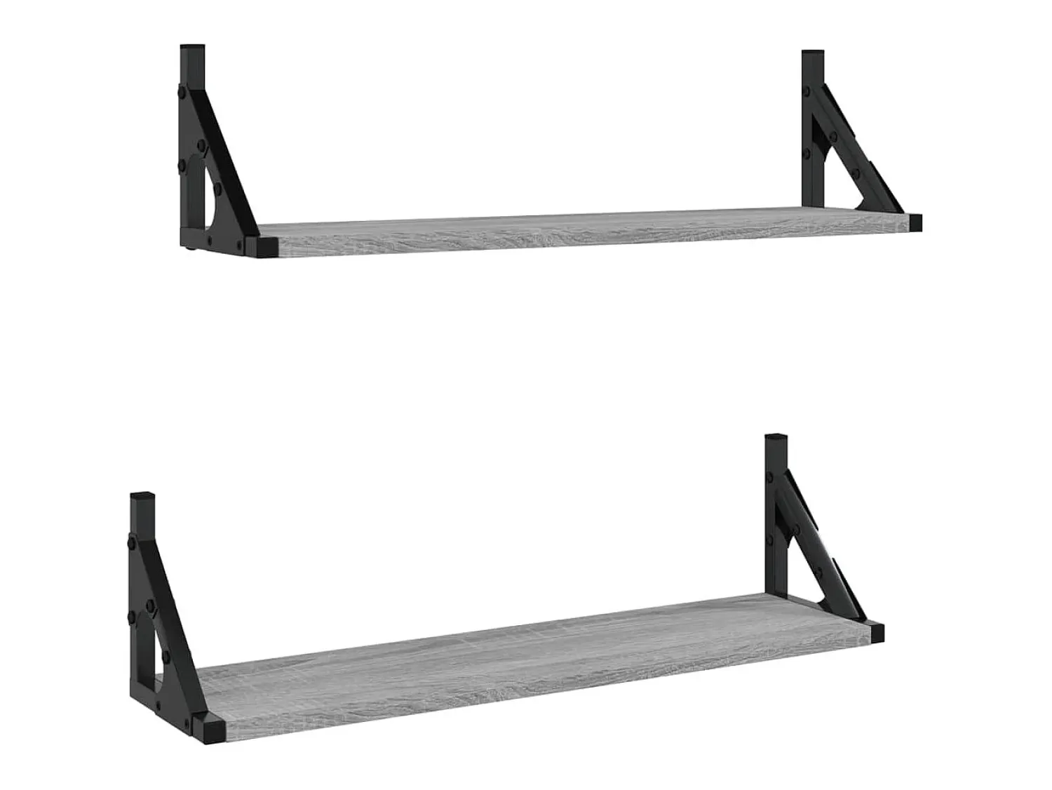 Prateleiras de parede 2 pcs 60x15x15,5 cm sonoma PT729055^ Prateleira