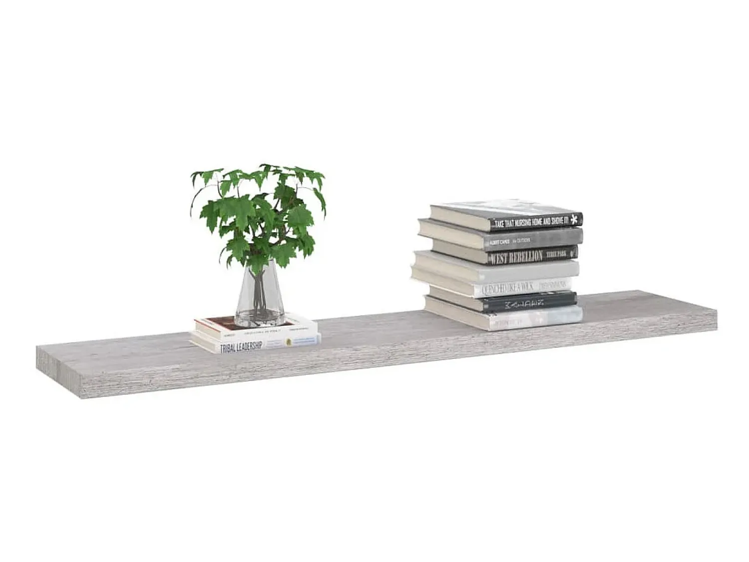 Prateleira| Prateleiras de parede 2 pcs 120x23,5x3,8cm MDF -cimento PT717254 Cinzento