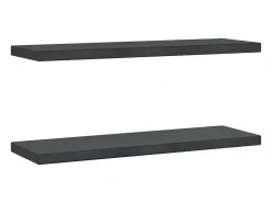Prateleira| Prateleiras de parede 2 pcs 75x23,5x3cm aço inoxidável prateado PT471669 Preto