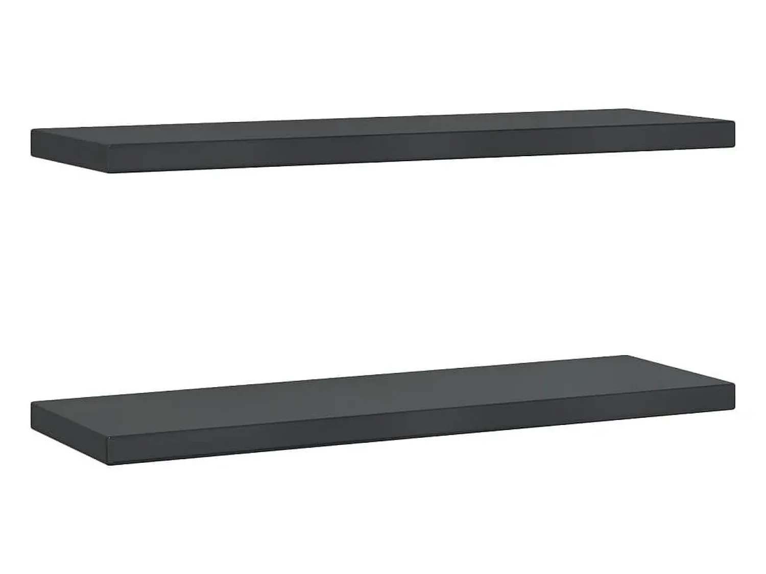 Prateleira| Prateleiras de parede 2 pcs 75x23,5x3cm aço inoxidável prateado PT471669 Preto