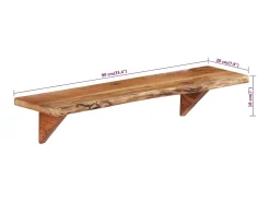Prateleira* Prateleiras de parede 2 pcs 90x20x18cm madeira de acácia maciça PT294958 Castanho