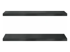 Prateleira| Prateleiras de parede 2 pcs 100x30x3 cm aço inoxidável prateado PT895136 Preto