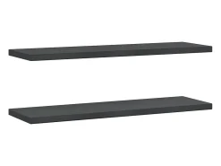 Prateleira| Prateleiras de parede 2 pcs 100x30x3 cm aço inoxidável prateado PT895136 Preto