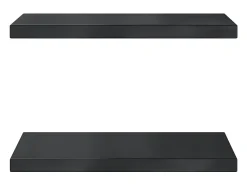 Prateleiras de parede 2 pcs 50x30x3 cm aço inoxidável prateado PT206374 Preto