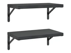 Hot vidaxl Prateleiras de parede 2 pcs 50x30 cm aço inoxidável prateado Preto