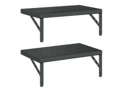 Hot vidaxl Prateleiras de parede 2 pcs 50x30 cm aço inoxidável prateado Preto