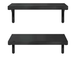 Hot vidaxl Prateleiras de parede 2 pcs 50x30 cm aço inoxidável prateado Preto