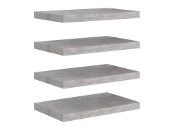Prateleira| Prateleiras de parede 4 pcs 50x23x3,8 cm MDF -cimento PT248730 Cinzento