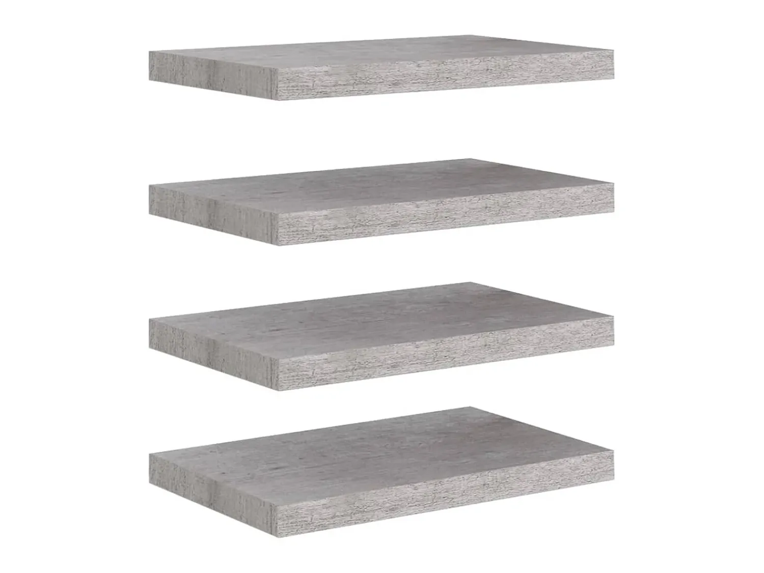 Prateleira| Prateleiras de parede 4 pcs 50x23x3,8 cm MDF -cimento PT248730 Cinzento