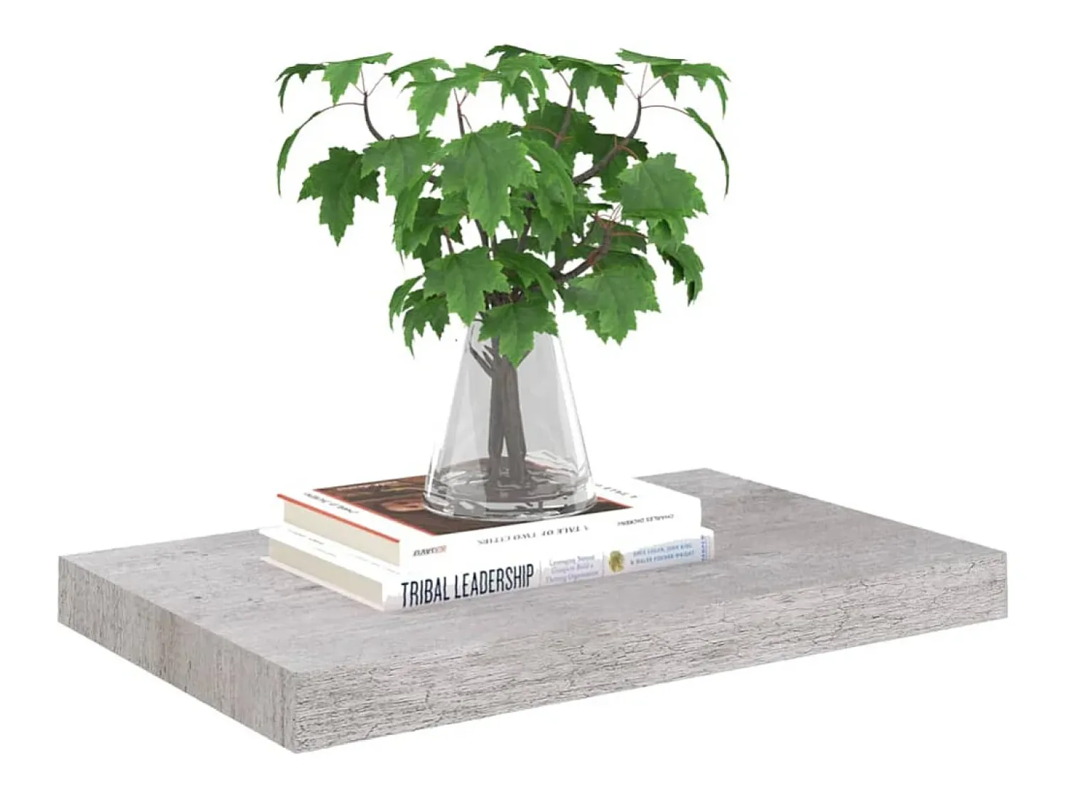 Prateleira| Prateleiras de parede 4 pcs 50x23x3,8 cm MDF -cimento PT248730 Cinzento