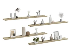 Prateleira|vidaxl Prateleiras de parede 4 pcs 100x9x3 cm carvalho sonoma Castanho