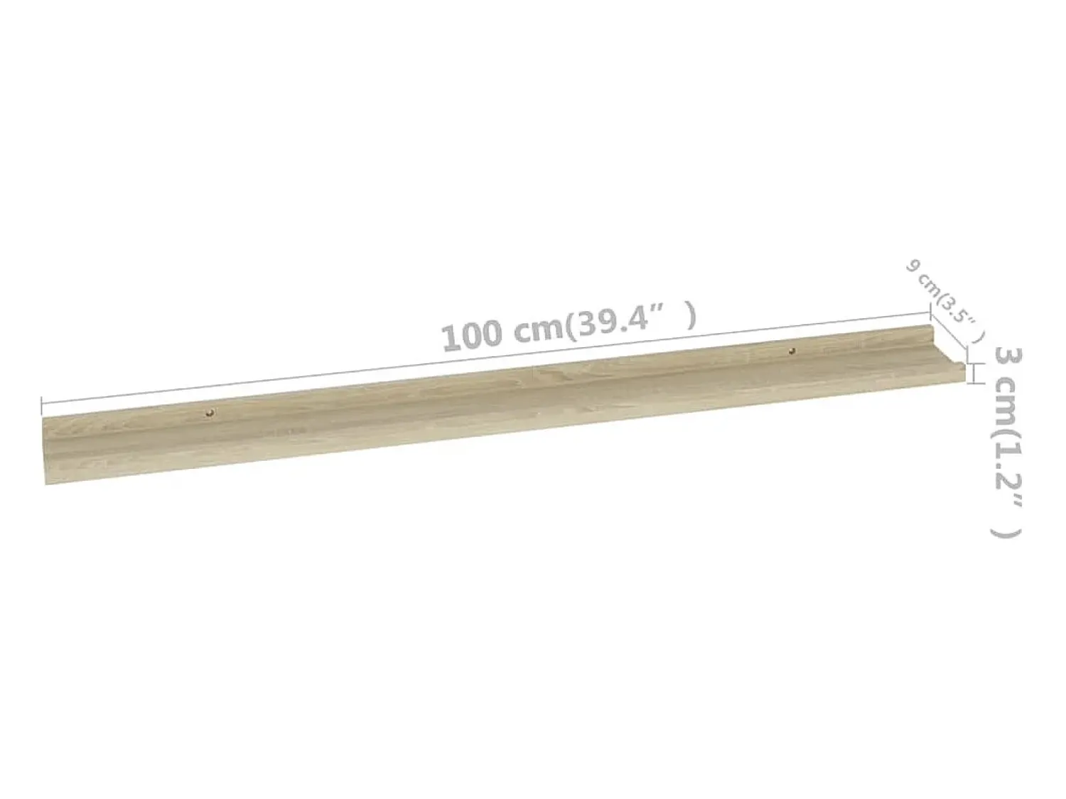 Prateleira|vidaxl Prateleiras de parede 4 pcs 100x9x3 cm carvalho sonoma Castanho