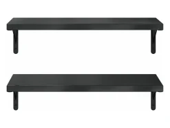 Prateleiras de parede 2 pcs 75x30 cm aço inoxidável prateado PT228048^ Prateleira