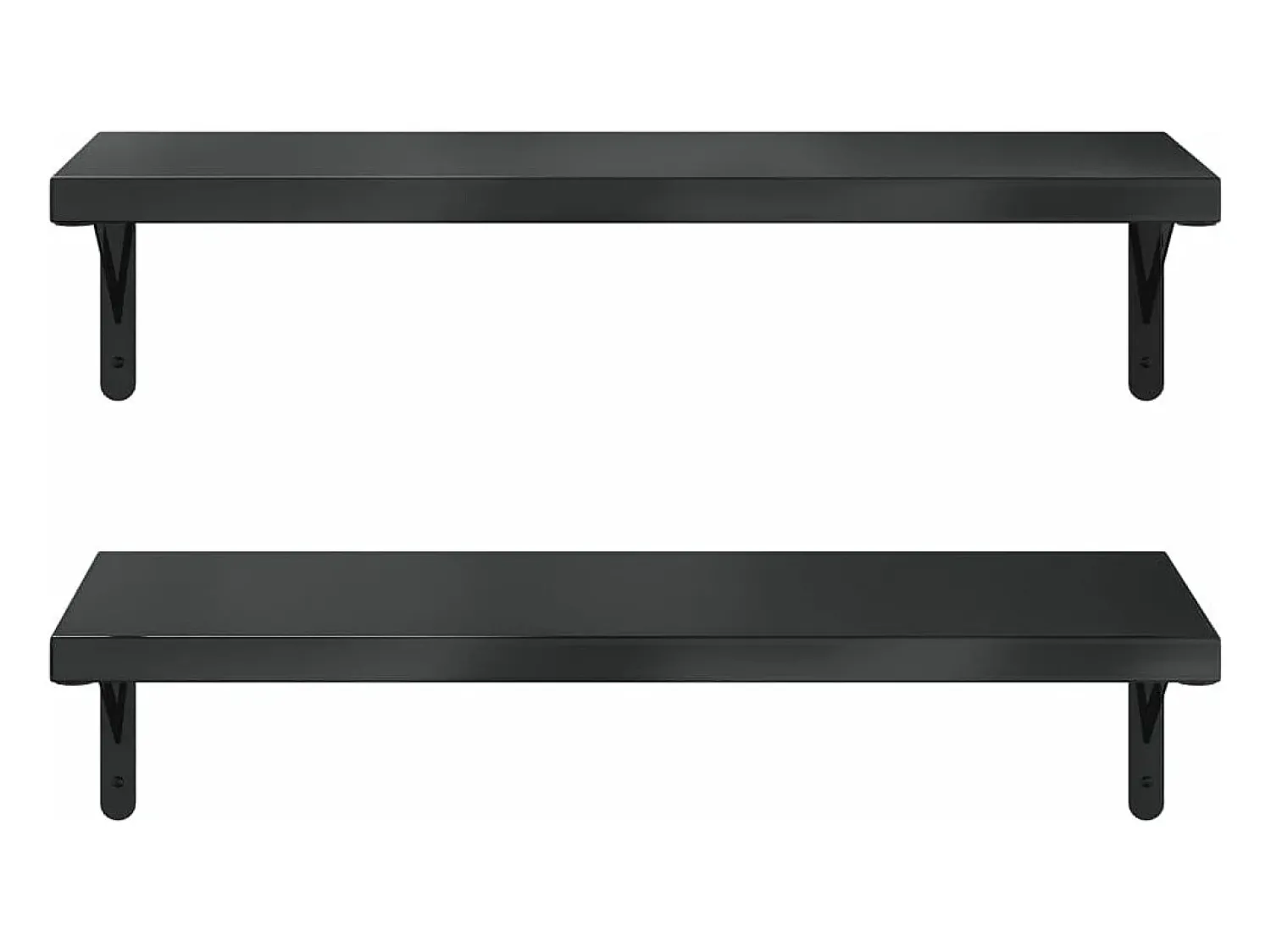 Prateleiras de parede 2 pcs 75x30 cm aço inoxidável prateado PT228048^ Prateleira