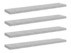 Prateleira|vidaxl Prateleiras de parede 4 pcs 120x23,5x3,8cm MDF -cimento Cinzento