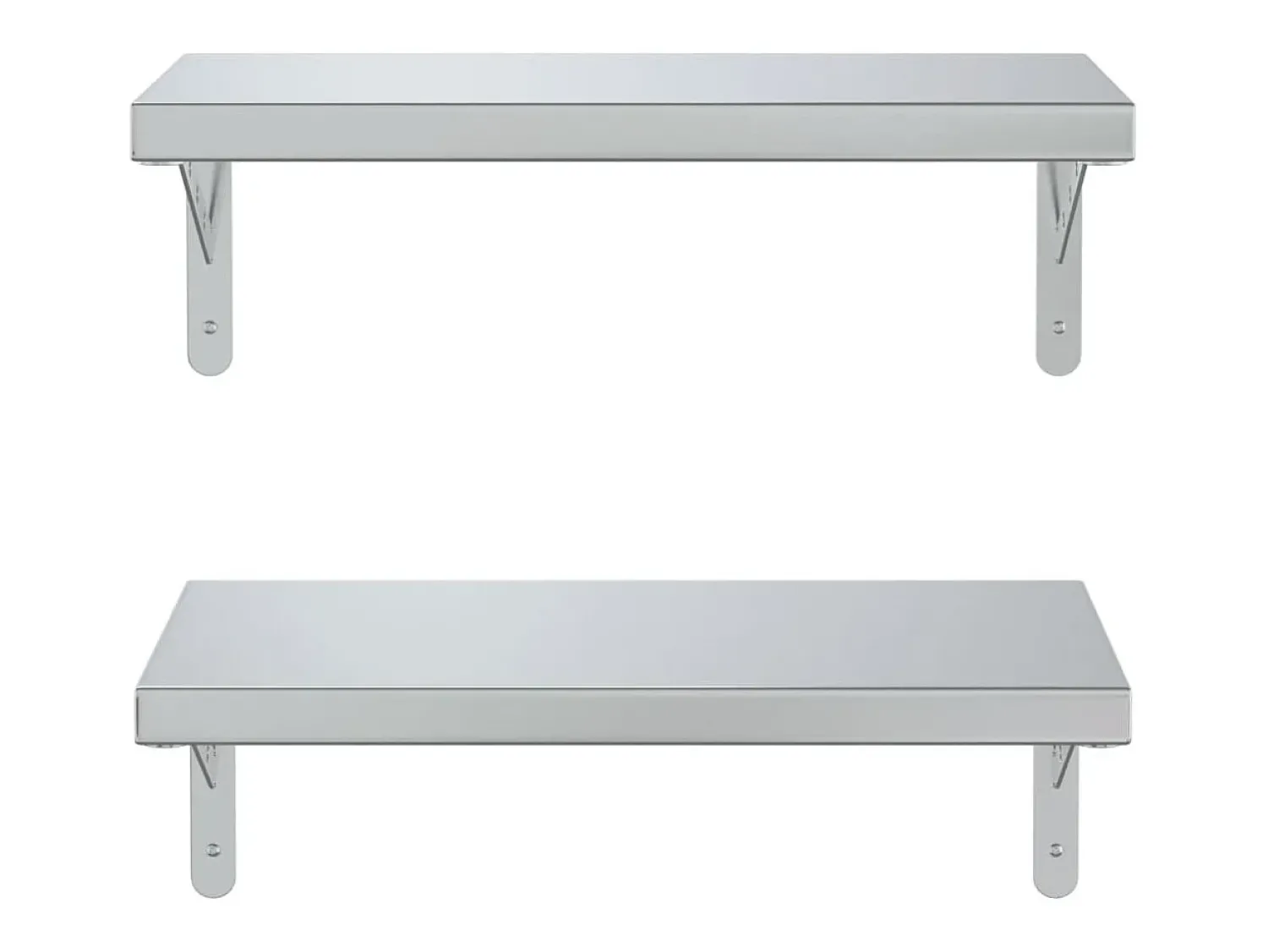 Prateleira| Prateleiras de parede 2 pcs 50x23,5 cm aço inoxidável PT802138 Prateado