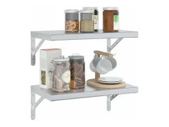 Prateleira|vidaxl Prateleiras de parede 2 pcs 50x30x3 cm aço inoxidável Prateado