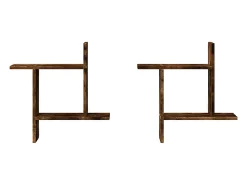 Best vidaxl Prateleiras de parede 2 pcs derivados madeira carvalho fumado Castanho