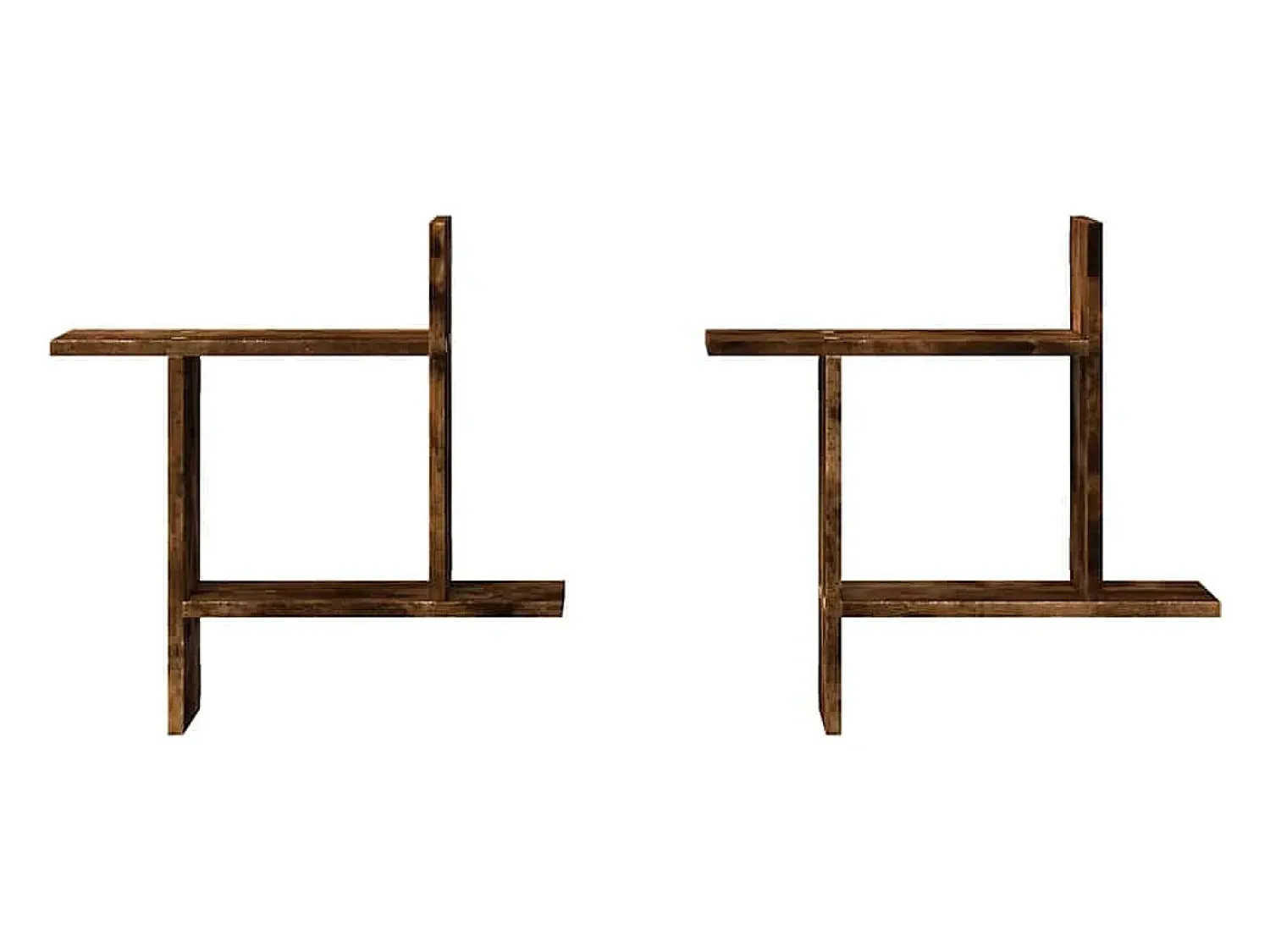 Best vidaxl Prateleiras de parede 2 pcs derivados madeira carvalho fumado Castanho