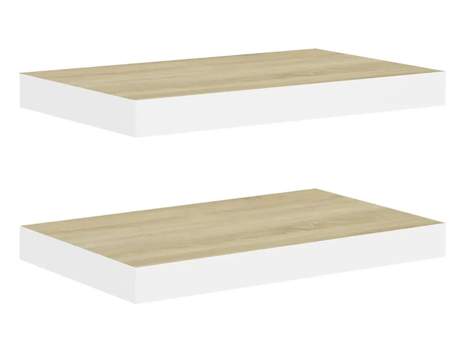Prateleira* Prateleiras de parede 2 pcs 40x23x3,8 cm MDF carvalho e branco PT700723 Castanho