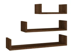 Clearance Prateleiras de parede 3 pcs derivados madeira carvalho PT405551 Castanho
