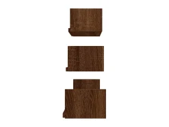 Clearance Prateleiras de parede 3 pcs derivados madeira carvalho PT405551 Castanho