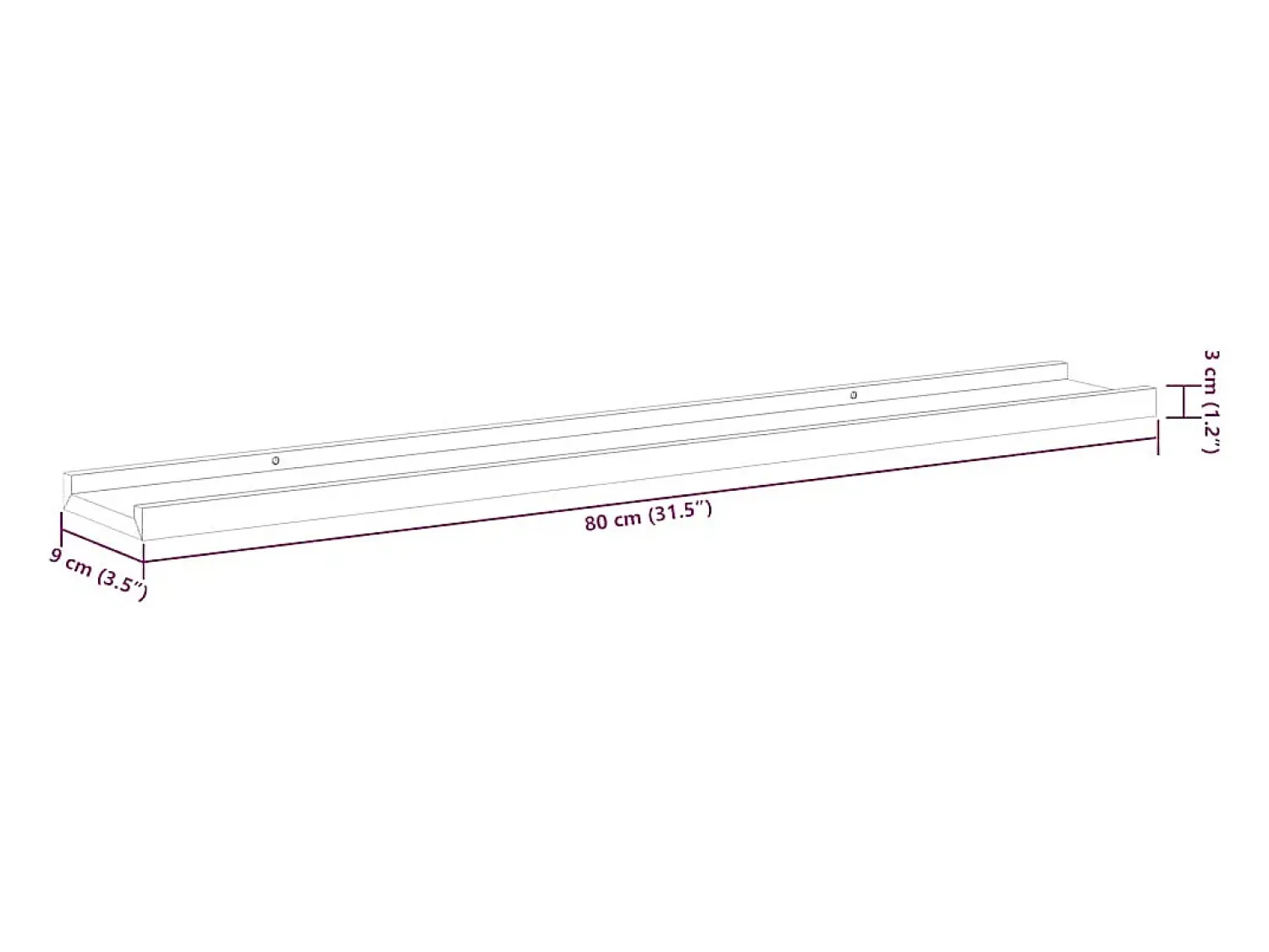 Prateleira*vidaxl Prateleiras de parede 2 pcs 80x9x3 cm e carvalho sonoma Branco