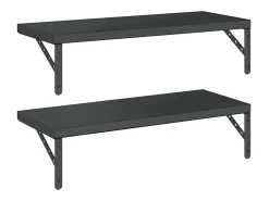 vidaxl Prateleiras de parede 2 pcs 75x30 cm aço inoxidável prateado^ Prateleira