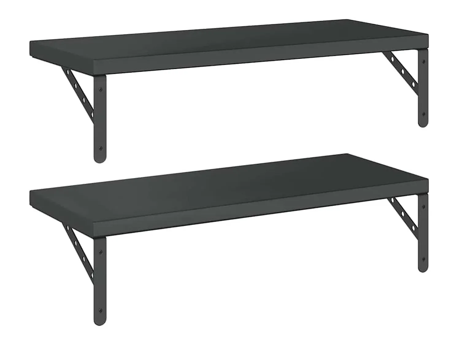 vidaxl Prateleiras de parede 2 pcs 75x30 cm aço inoxidável prateado^ Prateleira
