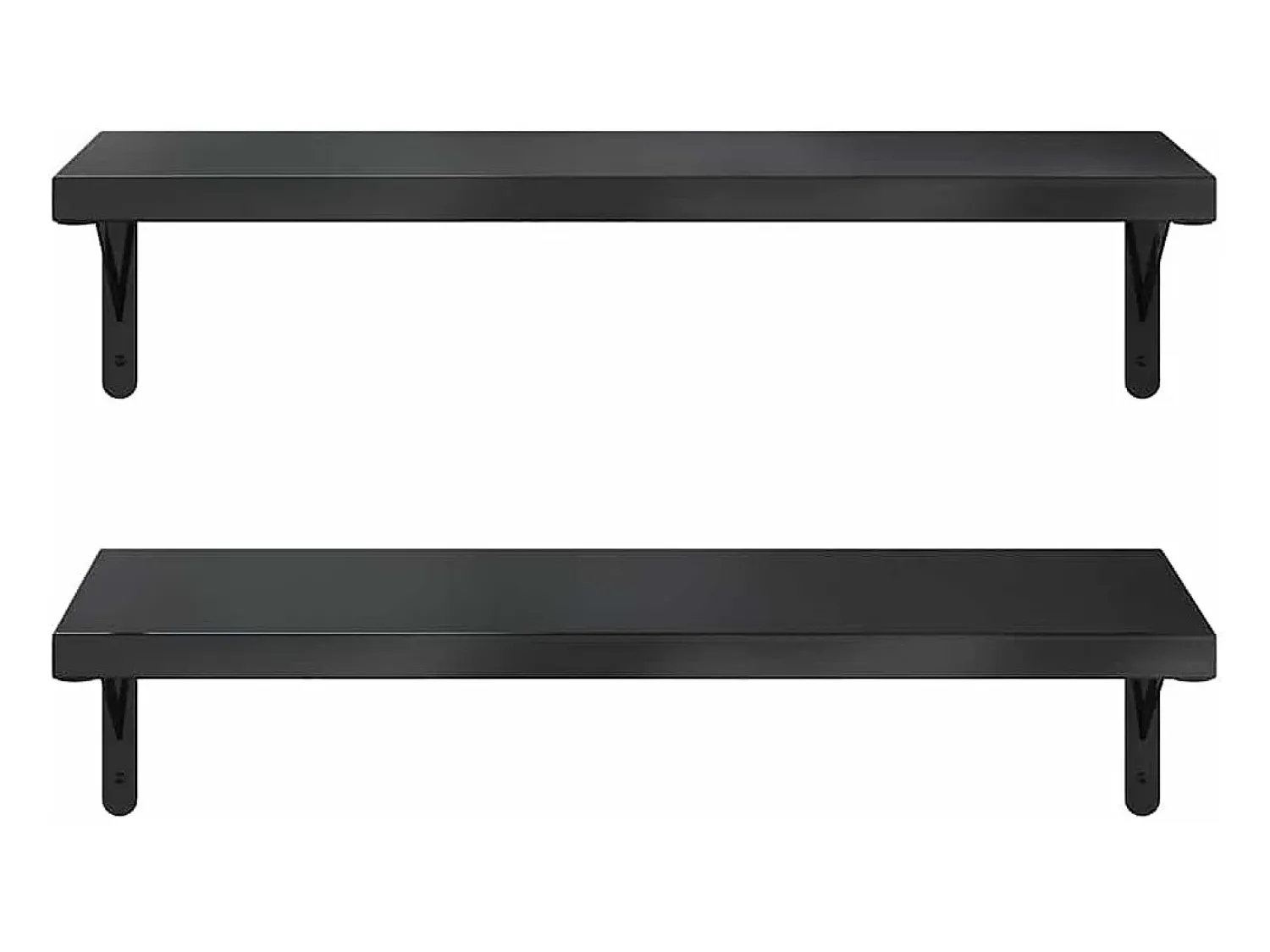 vidaxl Prateleiras de parede 2 pcs 75x30 cm aço inoxidável prateado^ Prateleira