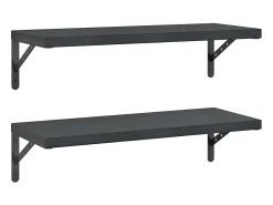 vidaxl Prateleiras de parede 2 pcs 75x30 cm aço inoxidável prateado^ Prateleira