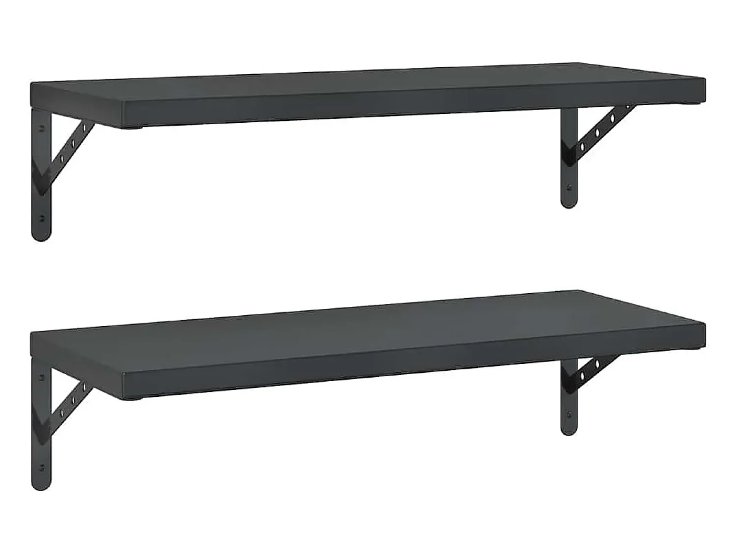 vidaxl Prateleiras de parede 2 pcs 75x30 cm aço inoxidável prateado^ Prateleira