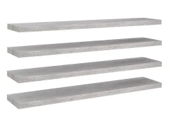 Prateleiras de parede 4 pcs 120x23,5x3,8cm MDF -cimento PT920293^ Prateleira