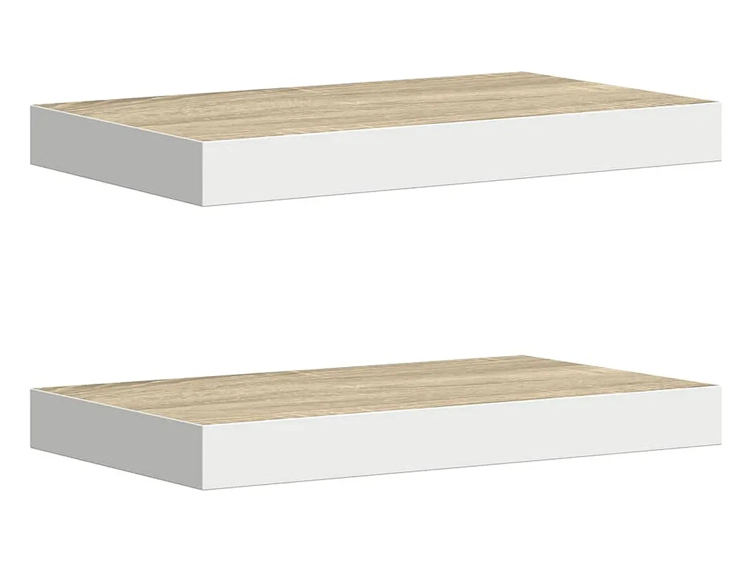 Hot vidaxl Prateleiras de parede 2 pcs 40x23x3,8 cm MDF carvalho e branco Castanho
