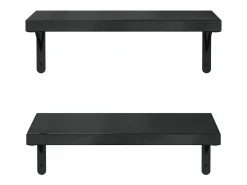 Prateleira* Prateleiras de parede 2 pcs 50x23,5 cm aço inoxidável prateado PT237130 Preto