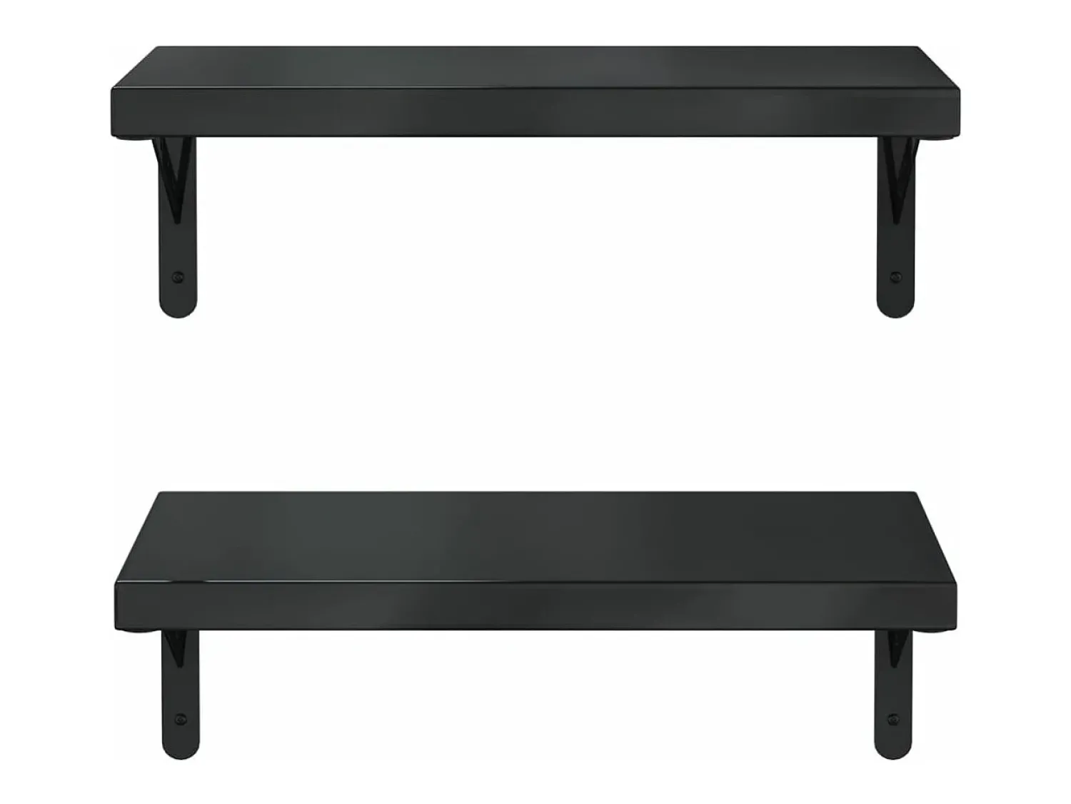 Prateleira* Prateleiras de parede 2 pcs 50x23,5 cm aço inoxidável prateado PT237130 Preto