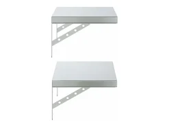 vidaxl Prateleiras de parede 2 pcs 50x30 cm aço inoxidável^ Prateleira