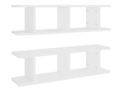 Prateleira*vidaxl Prateleiras de parede 2 pcs 75x18x20 cm deriv. madeira Branco