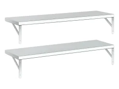 Clearance vidaxl Prateleiras de parede 2 pcs 100x30 cm aço inoxidável Prateado