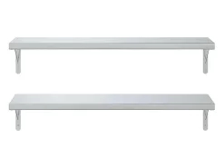 Clearance vidaxl Prateleiras de parede 2 pcs 100x30 cm aço inoxidável Prateado