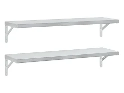 Clearance vidaxl Prateleiras de parede 2 pcs 100x30 cm aço inoxidável Prateado
