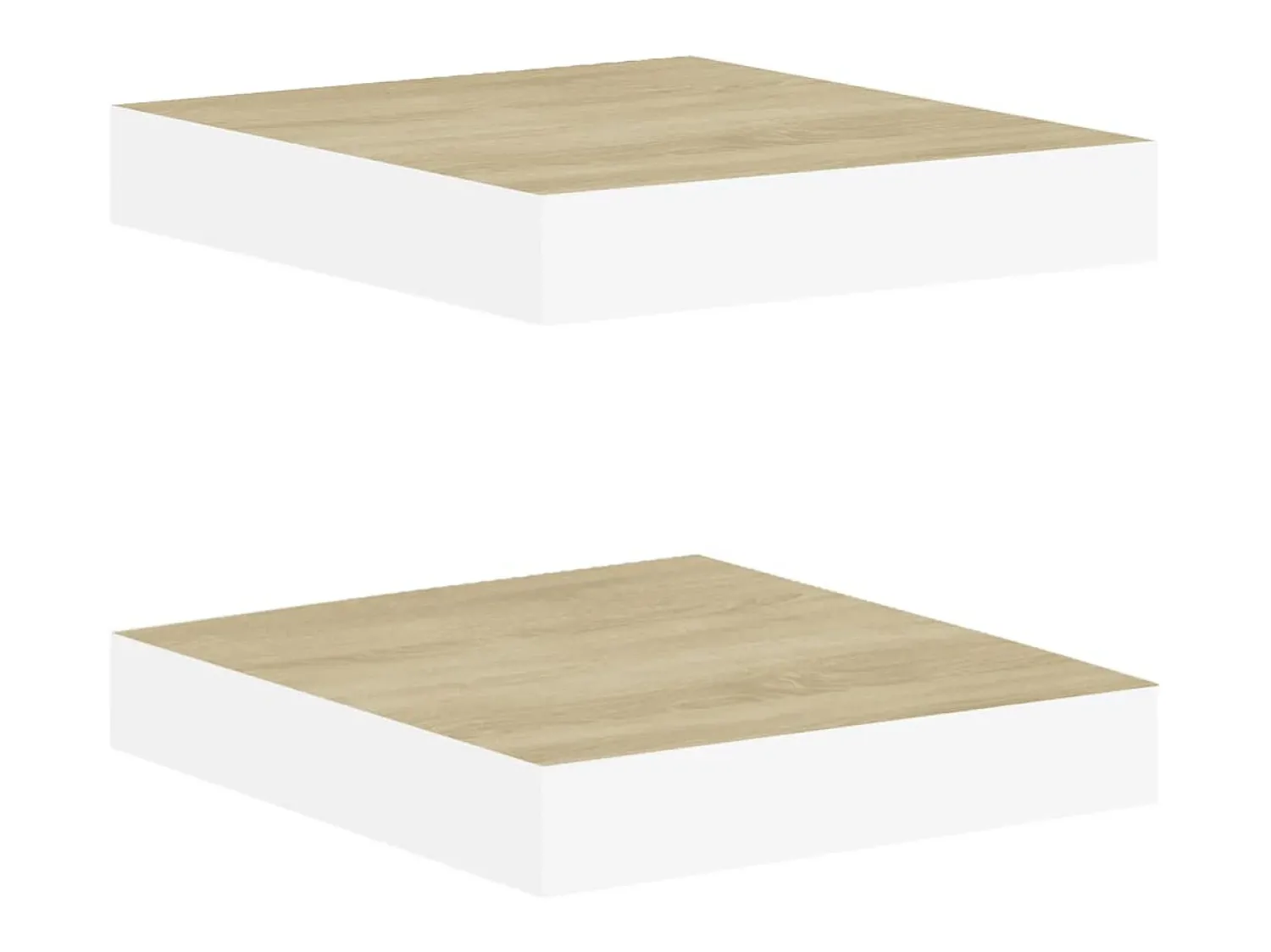 Best Prateleiras de parede 2 pcs 23x23,5x3,8cm MDF carvalho e branco PT700903 Castanho