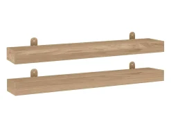 Prateleira|vidaxl Prateleiras de parede 2 pcs 90x15x4 cm madeira de teca maciça Castanho